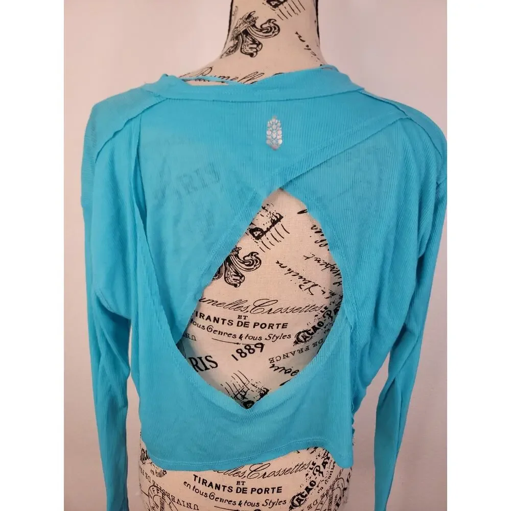 Free People Movement Long Sleeve Infinitee Tee Sz S Aquafur
